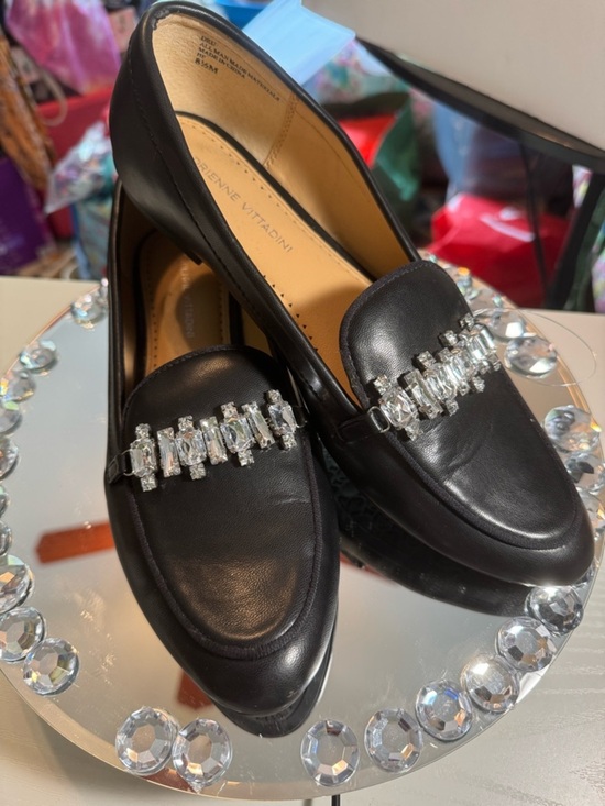 Adrienne Vittadini Shoes - Adrienne Vittadini Women’s Black Loafers with Crystal Trim, NWOT